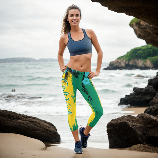 Girlie Vault Green -Yellow Leggings