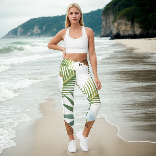 Coconut Floral Leggings Without Pockets