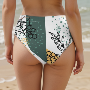Unison jungle high-waisted bikini bottom