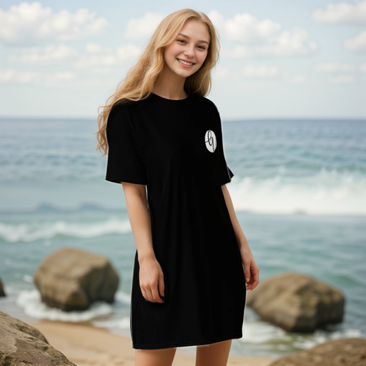 Black Coloured T-shirt Dress