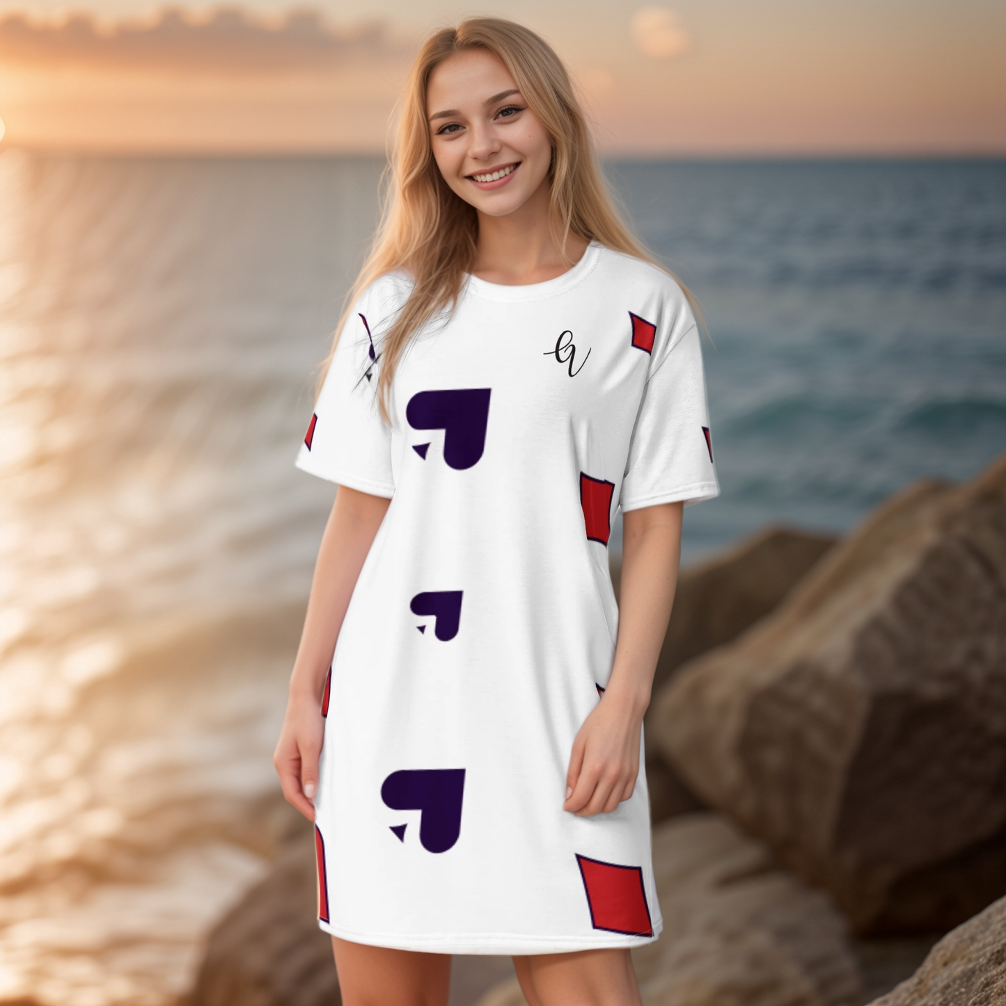 King of Heart T-shirt Dress