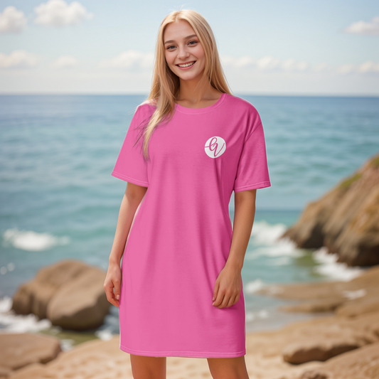 Pink Coloured T-shirt Dress