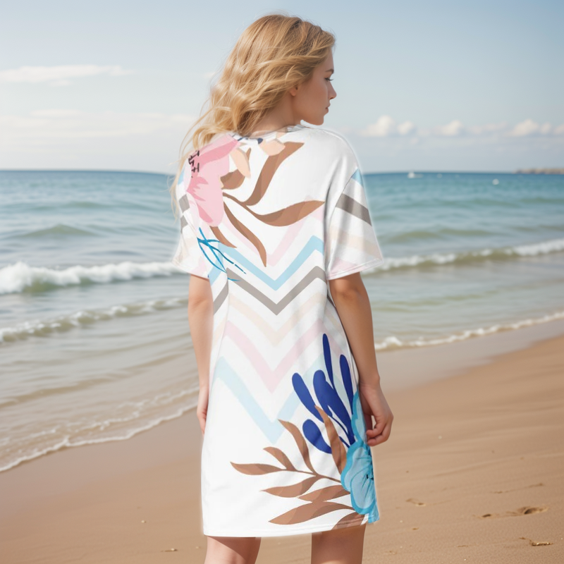 Multi Lines T-shirt Dress