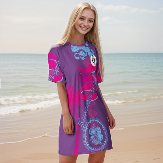Purple Kisses T-shirt Dress