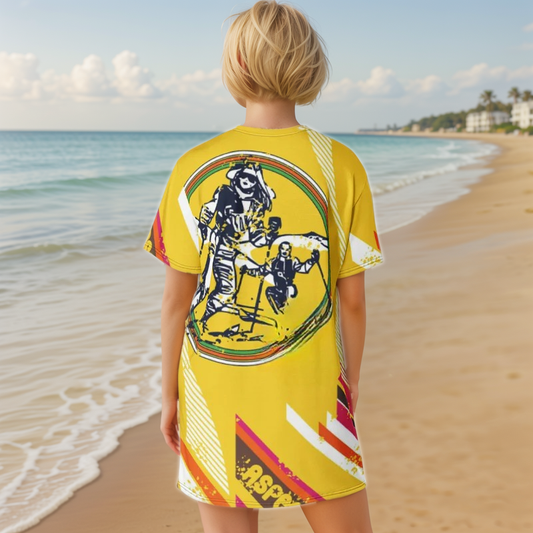 Yellow Skating Girl T-shirt Dress