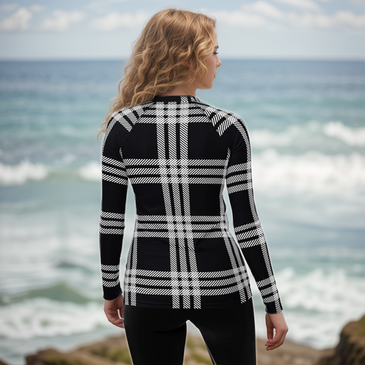 Black Plaid Rash Guard
