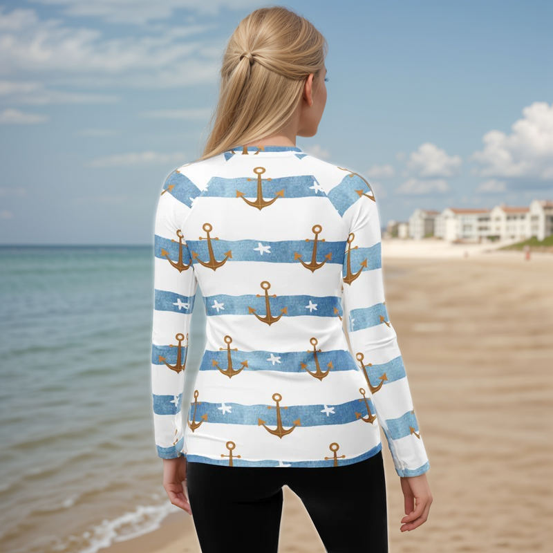 Anchor Stripes Rash Guard