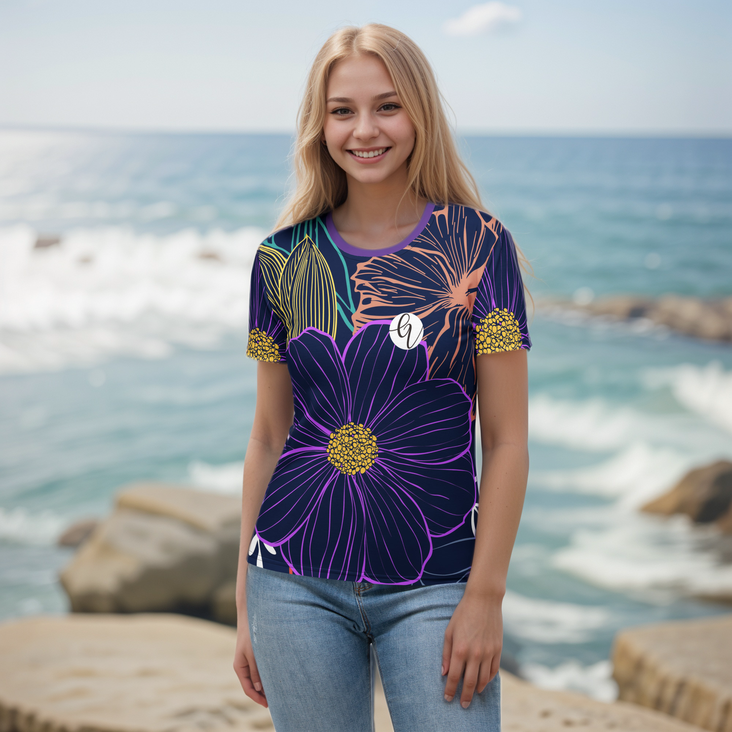 Navy Floral T-shirt