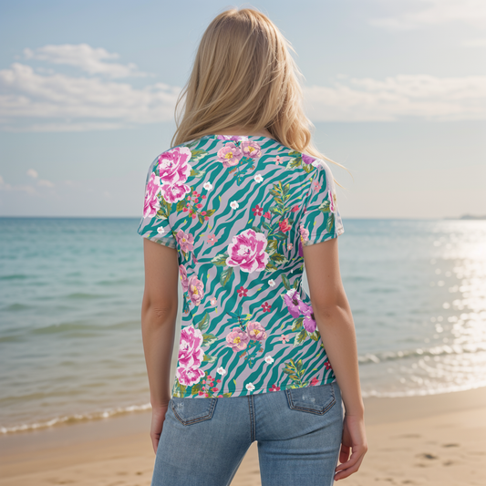 Orchid Floral Pattern T-shirt