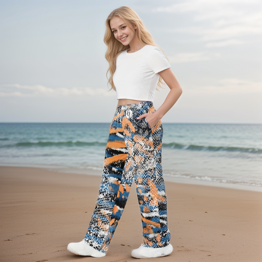 Animal Skin Wide Leg Pants