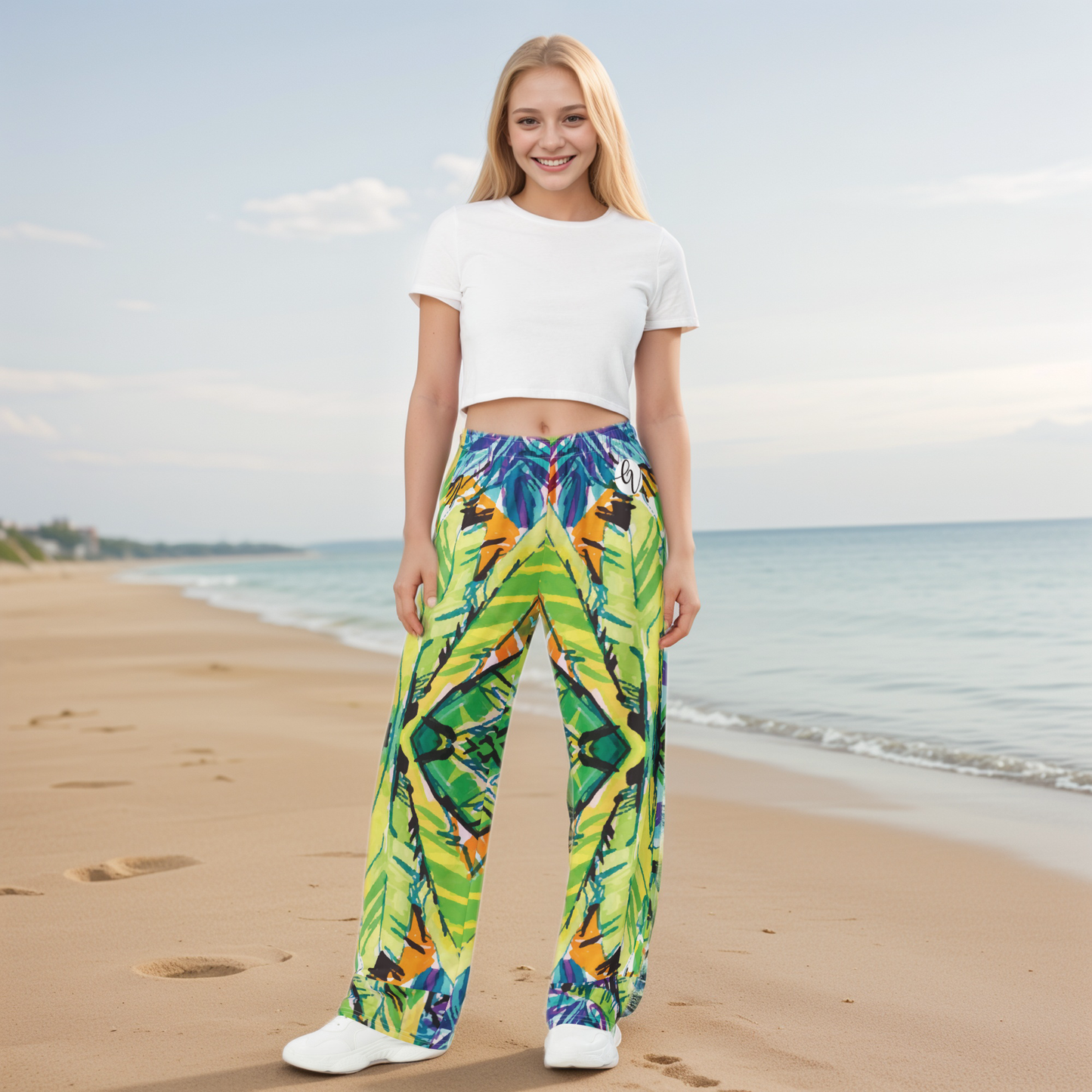 Leaves Floral Wide Leg Pants