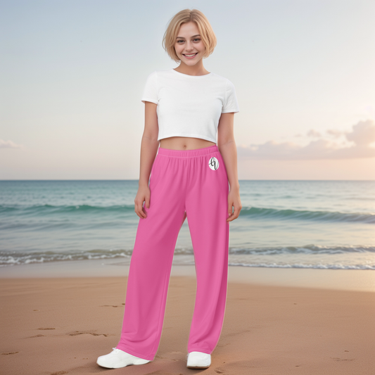 Pink Colored Wide-Leg Pants