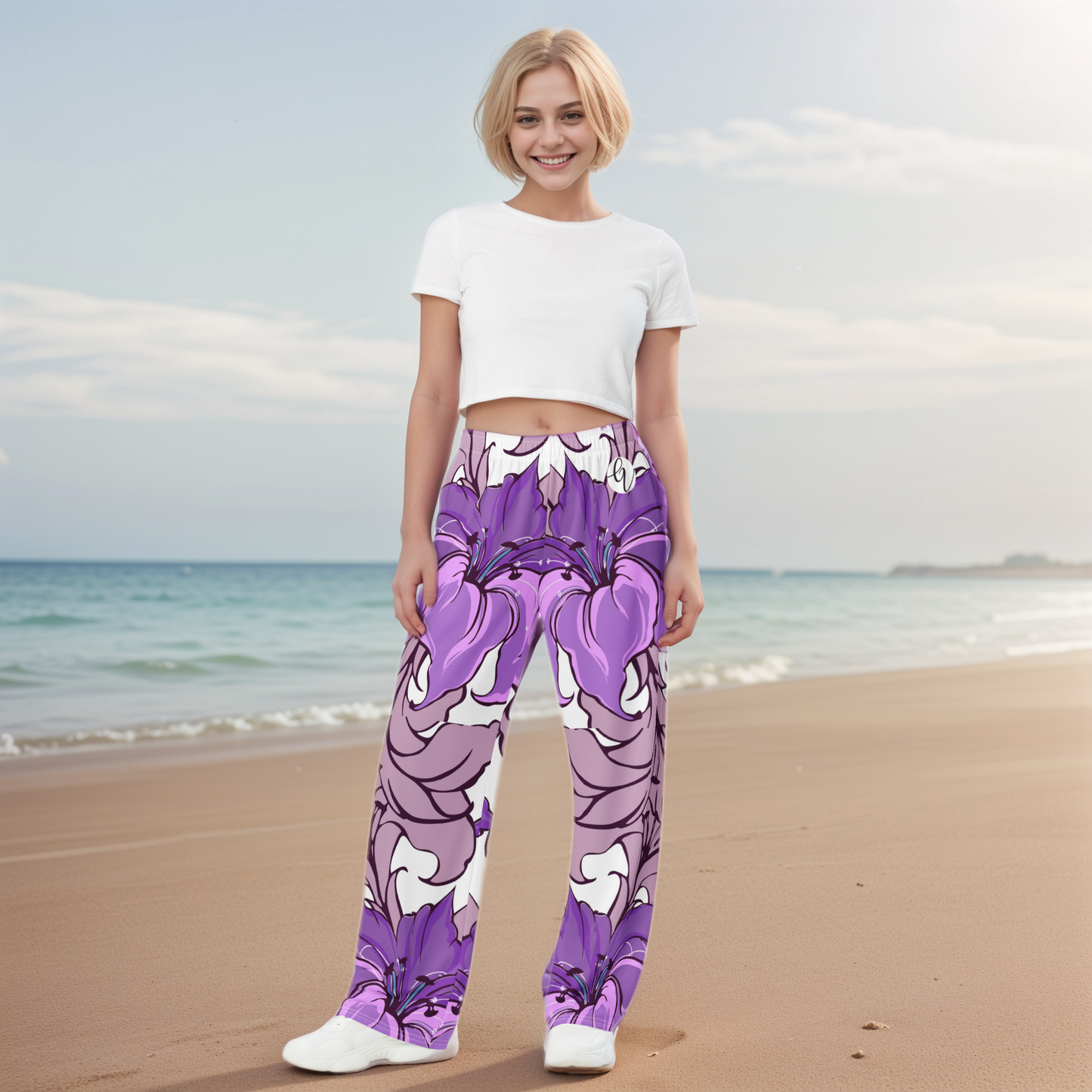 Lotus Flower Wide Leg Pants