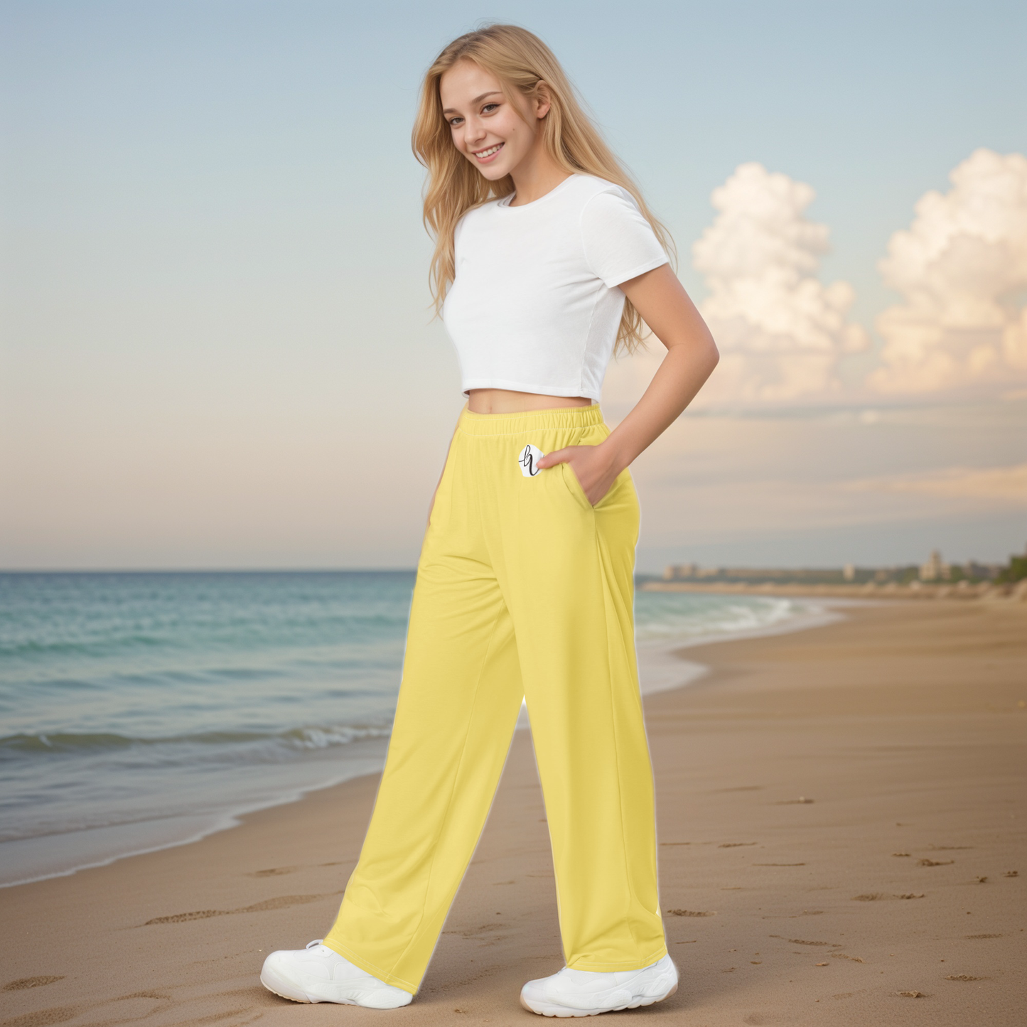 Yellow Colored Wide Leg Pants
