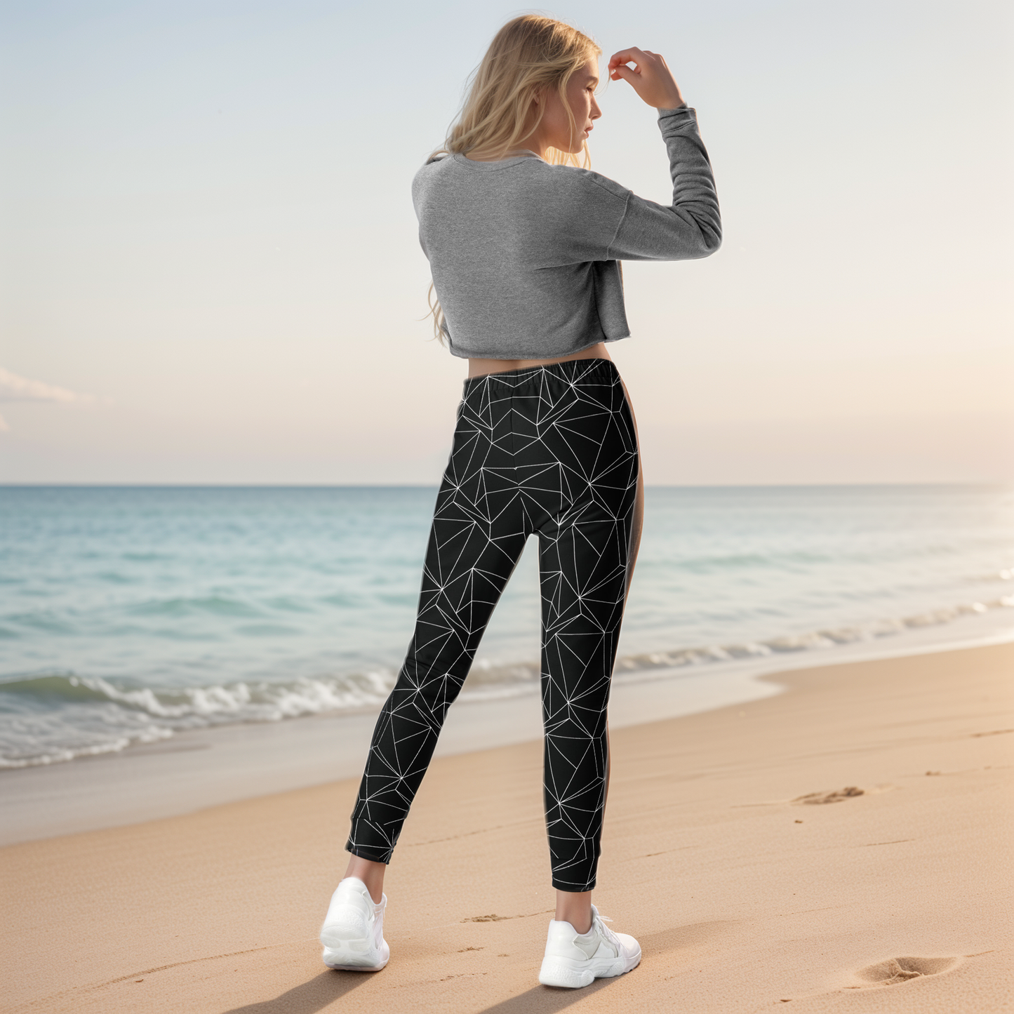 Black And White Abstract Joggers