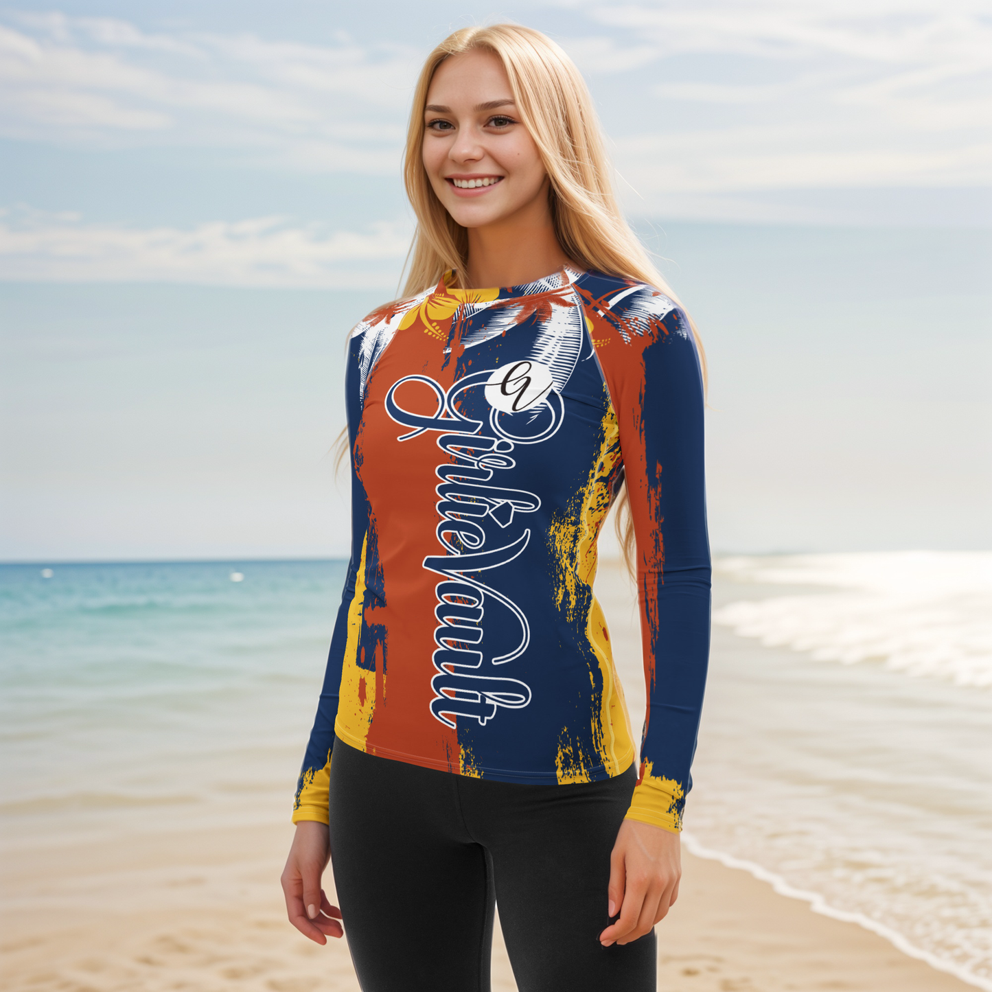 GirlieVault Orange Rash Guard