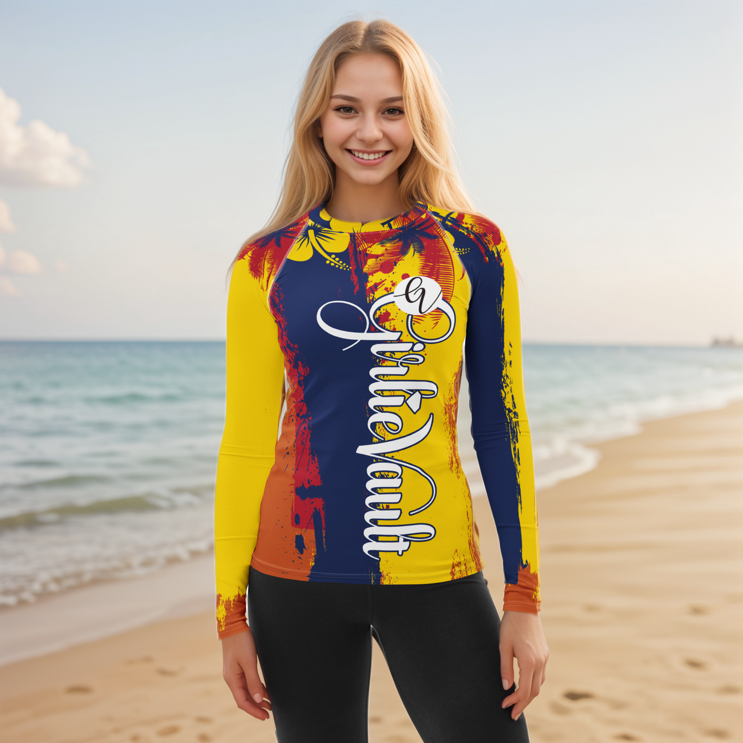 GirlieVault Yellow Rash Guard