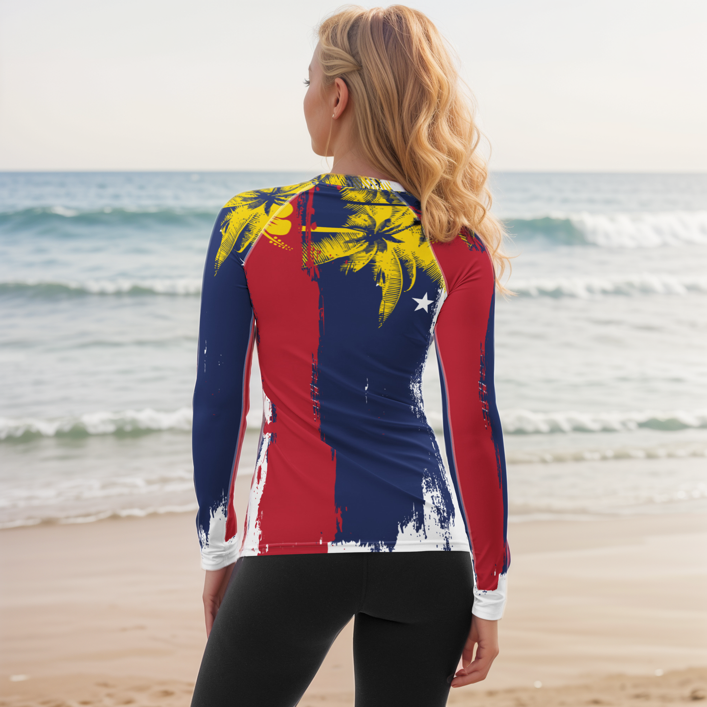 GirlieVault Blue Red Rash Guard