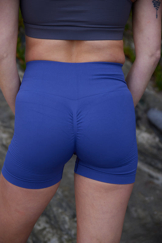 Blue Short And Grey Top Tight Performance Set