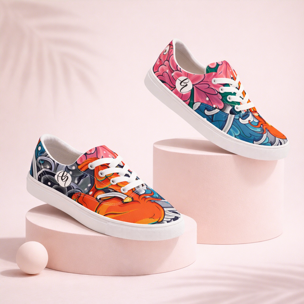 Koi Fish Lace-up Canvas Shoes