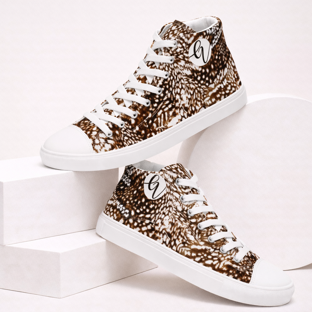 Bird skin high top canvas shoes