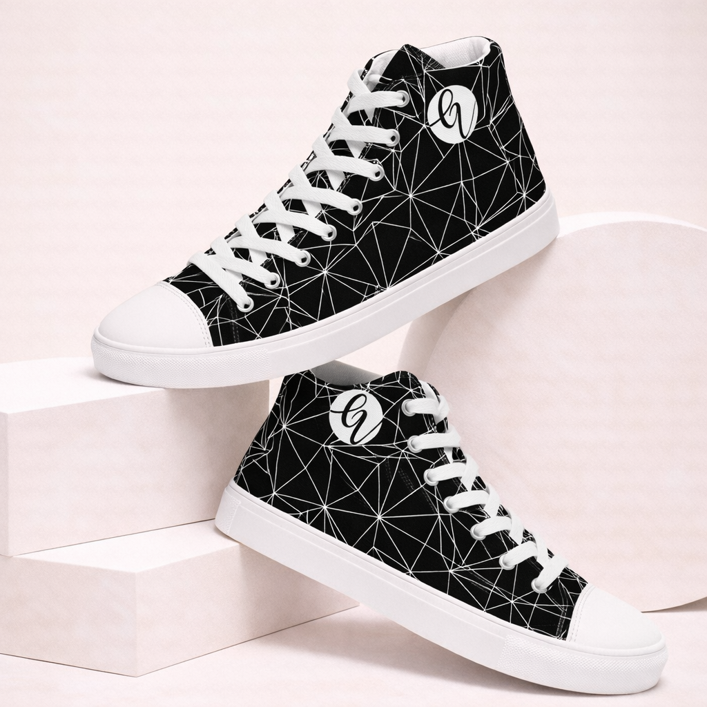 Black Grace high top canvas shoes