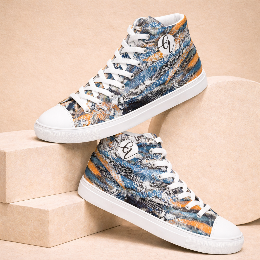 Animal Skin high top canvas shoes