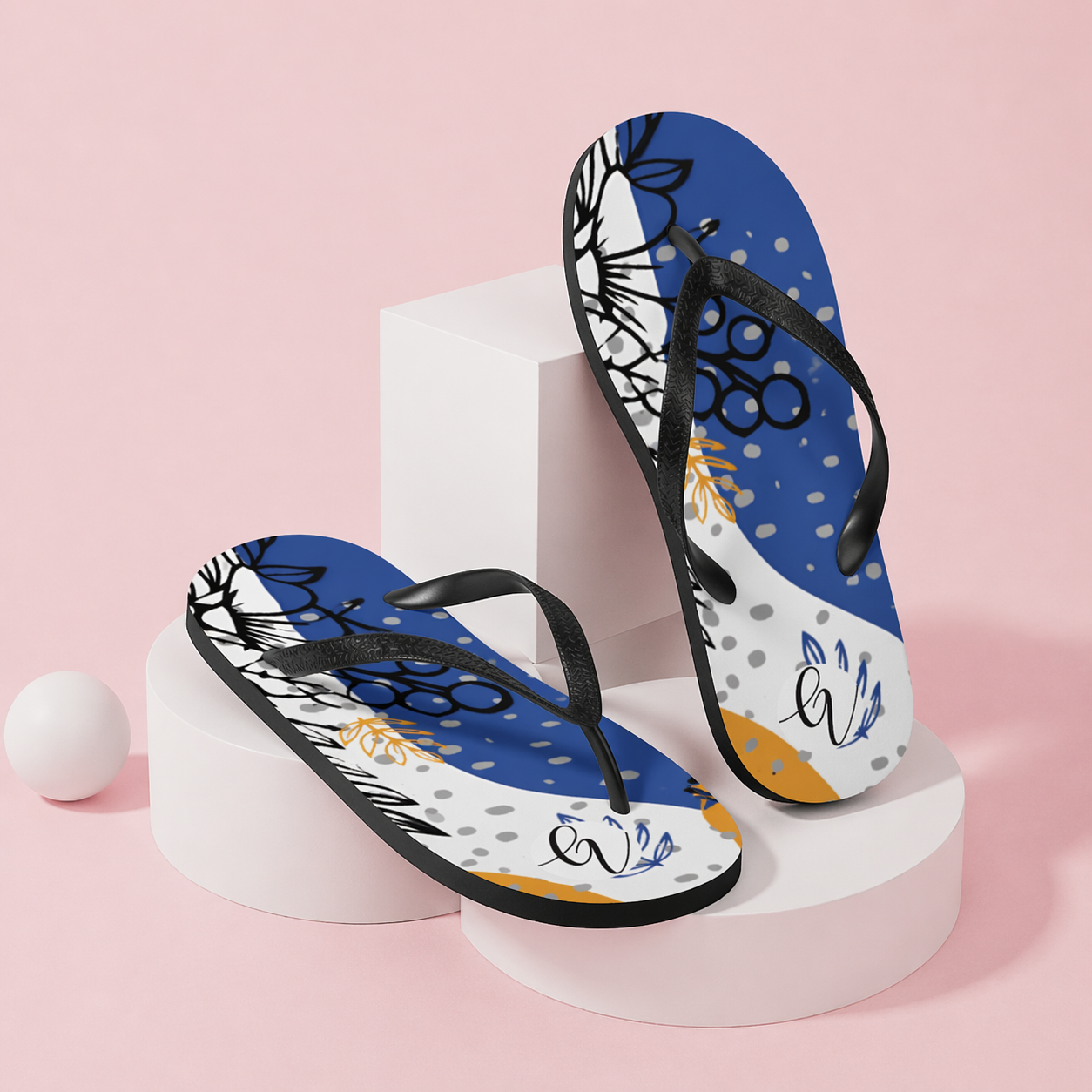 Tropical foliage Flip-Flops