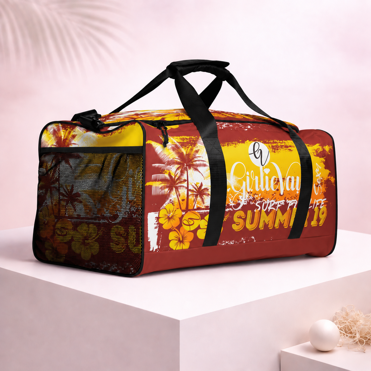 Brown Yellow Summers Duffle bag