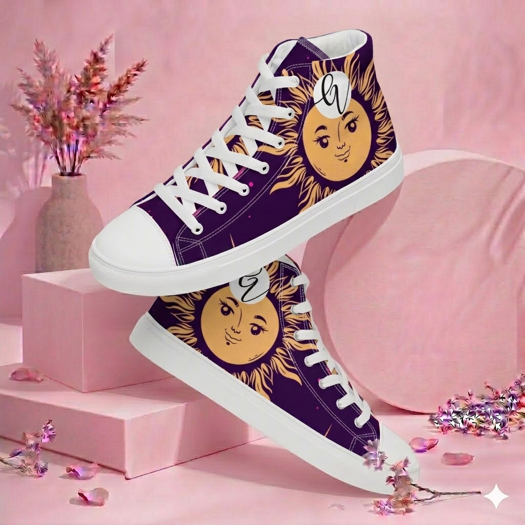 Moonlit Goddess high top canvas shoes