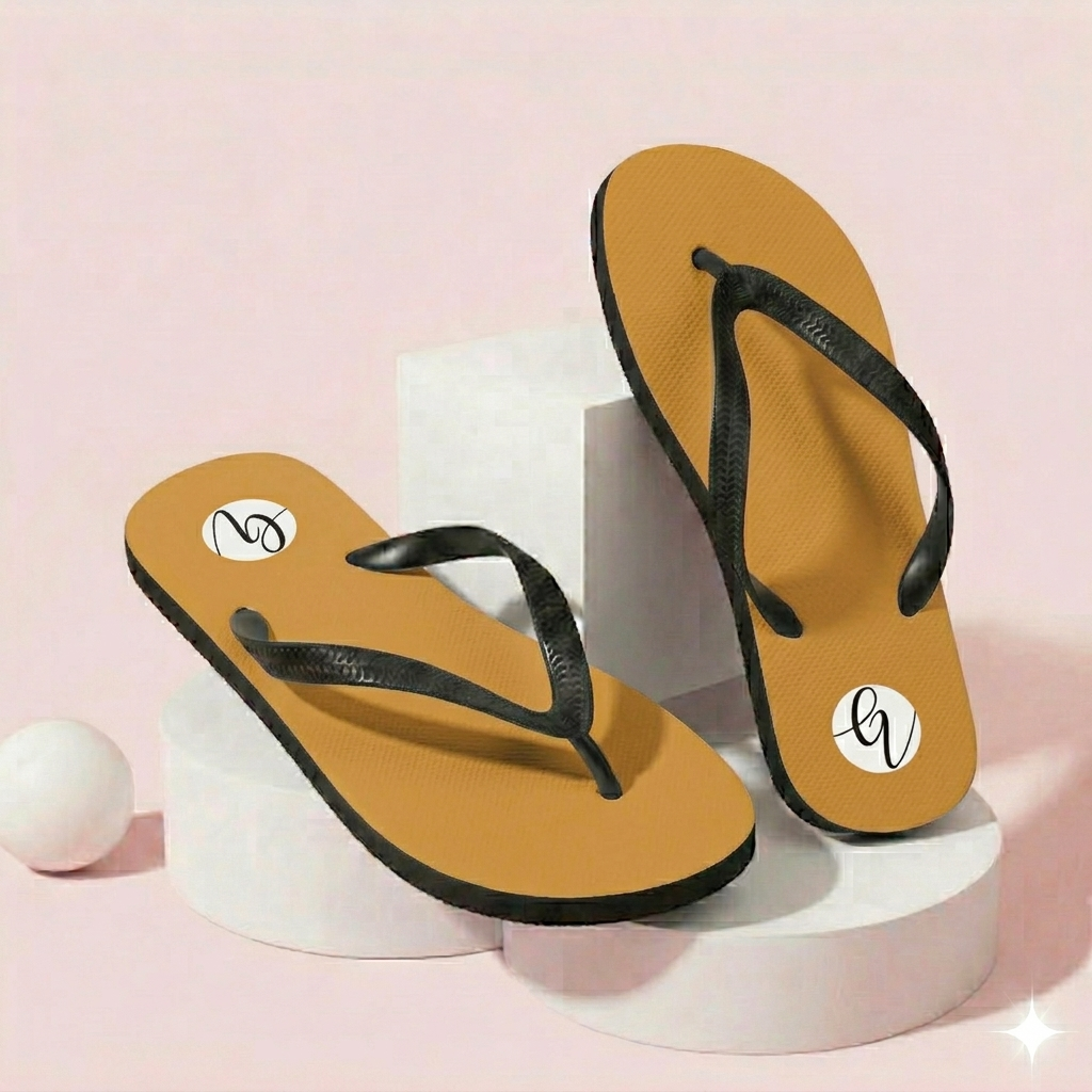 Mustard Colored Flip-Flops