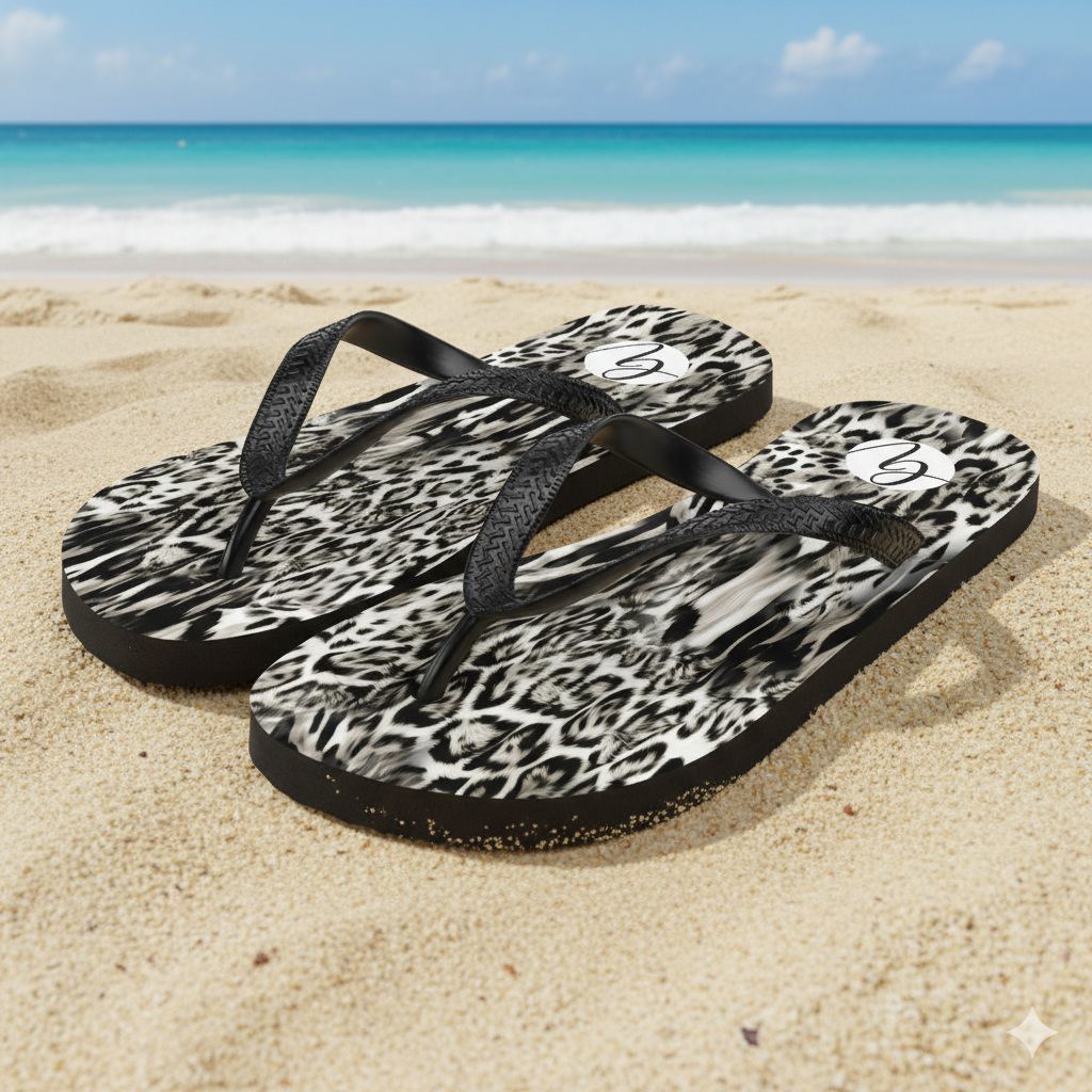 Snow Jaguar Flip-Flops