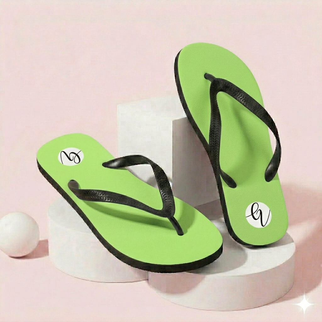 Neon Bright Green Flip-Flops