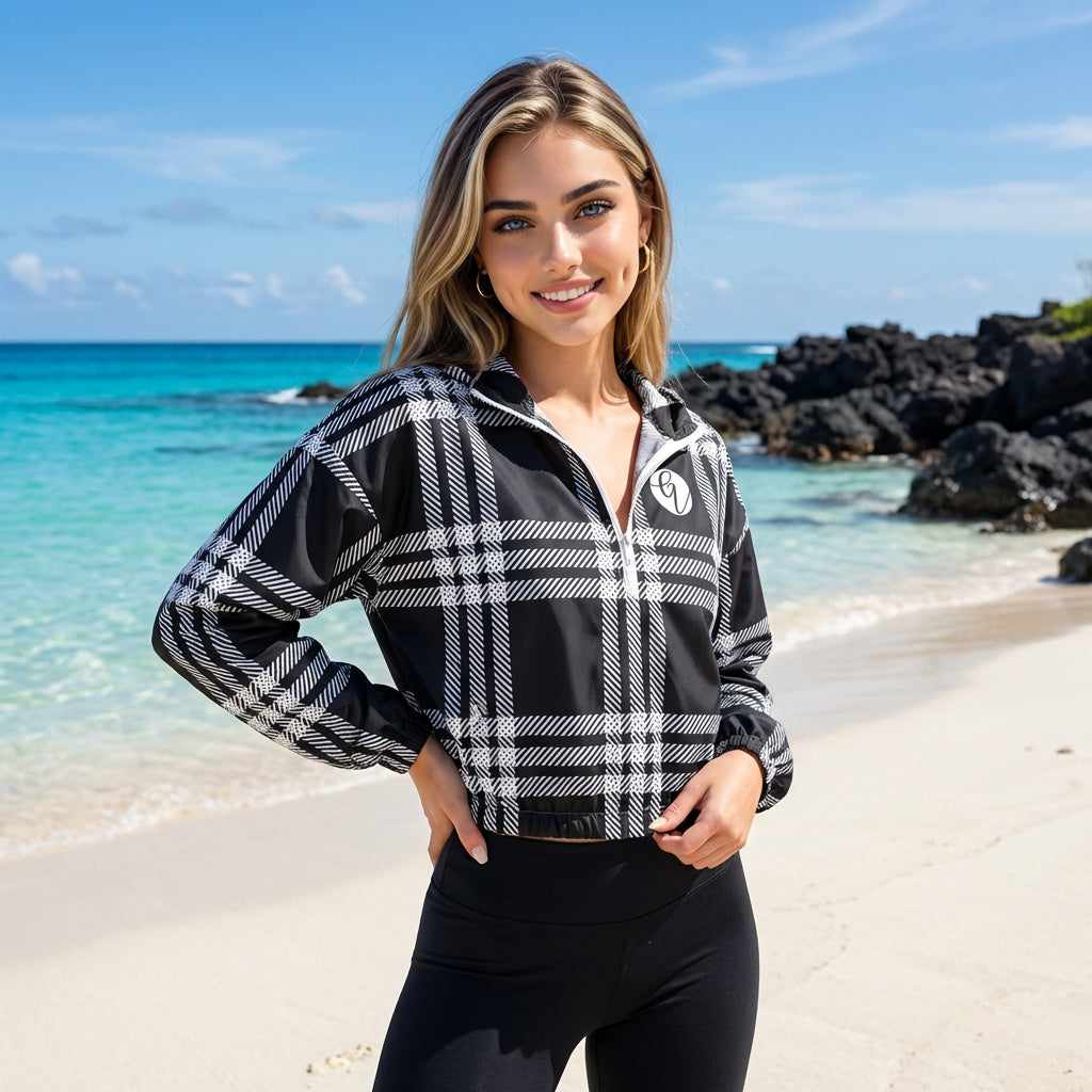 Monochrome Flow Cropped Windbreaker