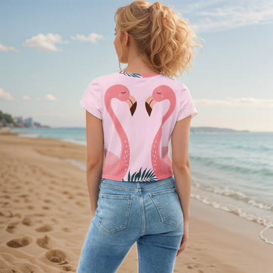 Flamingos Crop Tee
