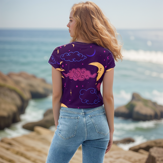 Galaxy Pattern Crop Tee