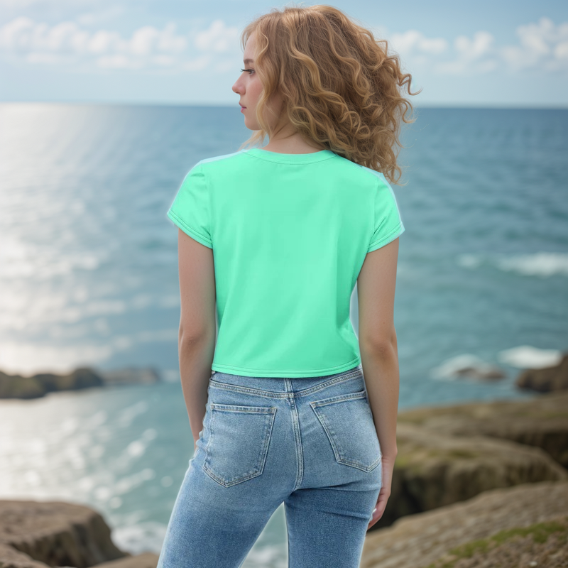 Neon Green Colored Crop Tee