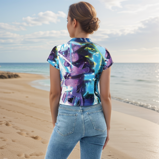 Purple Sparkes Crop Tee