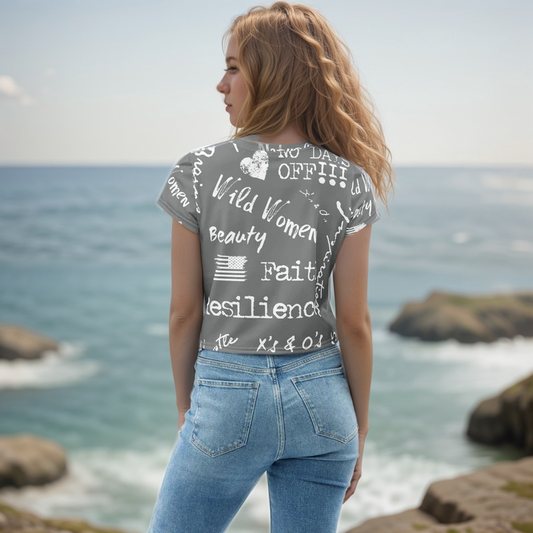 Resilience Grey Crop Tee