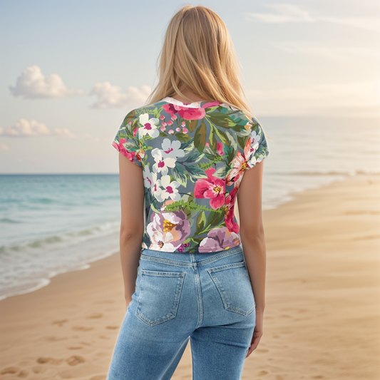 Wild Floral Crop Tee