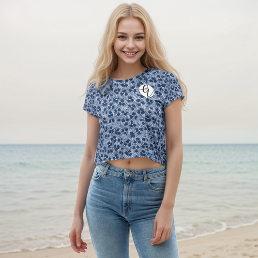 Bullet Printed Crop Tee