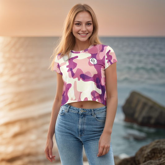 Drape Floral Crop Tee