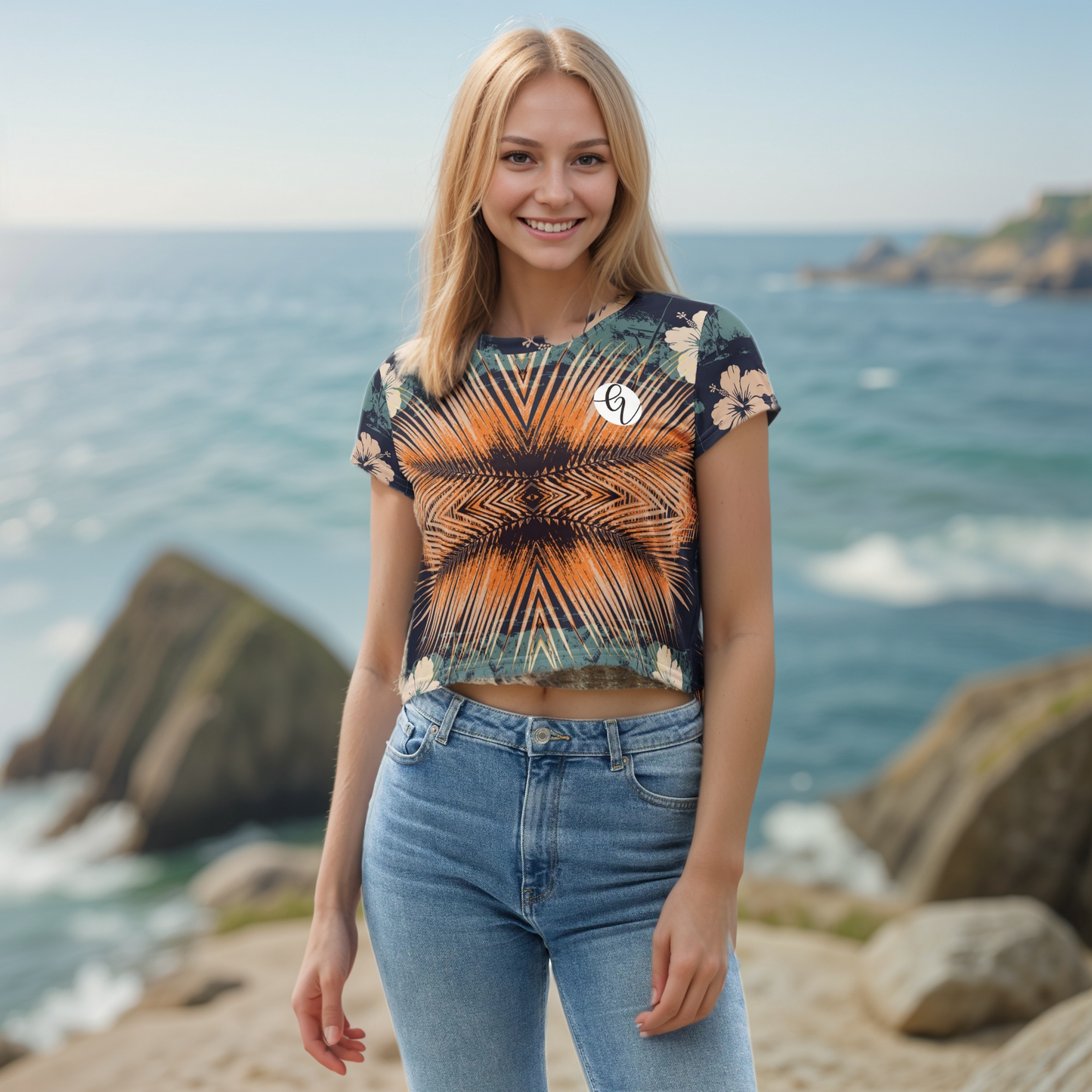 Faded Color Crop Tee