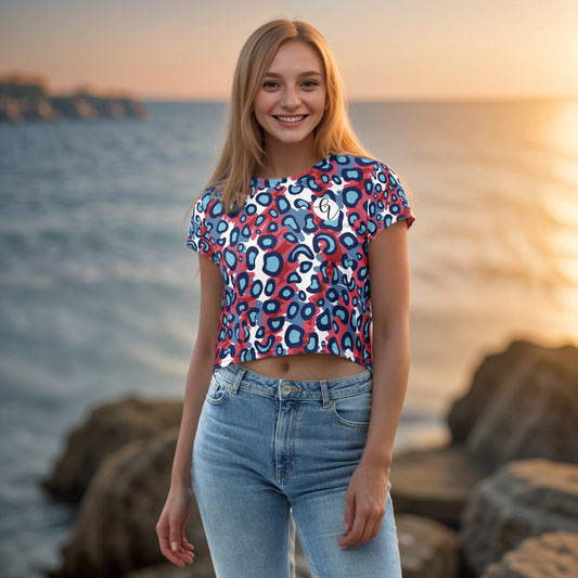 Leopard Design Pattern Crop Tee