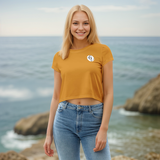 Mustard Colored Crop Tee