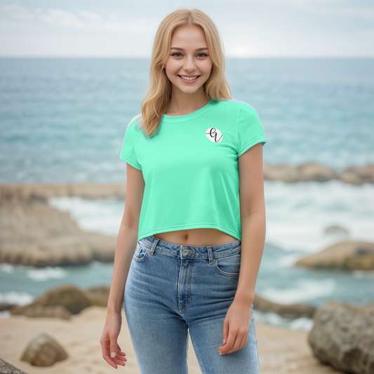 Neon Green Colored Crop Tee