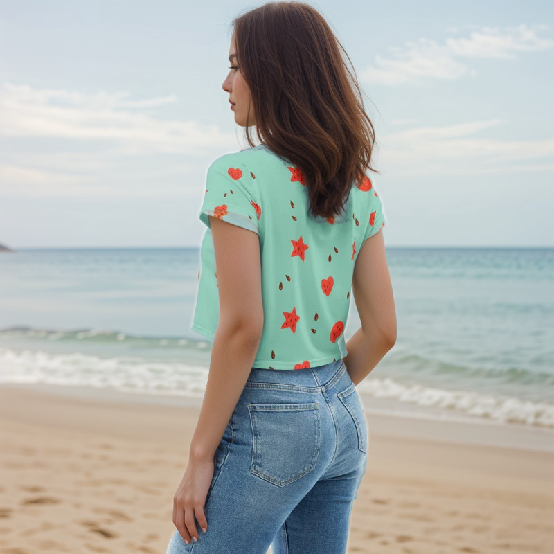Watermelon Heart Crop Tee