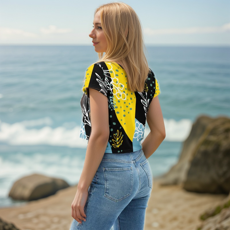Yellow Yloral Crop Tee