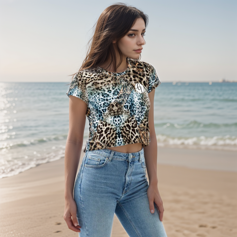 Tiger Skin Crop Tee