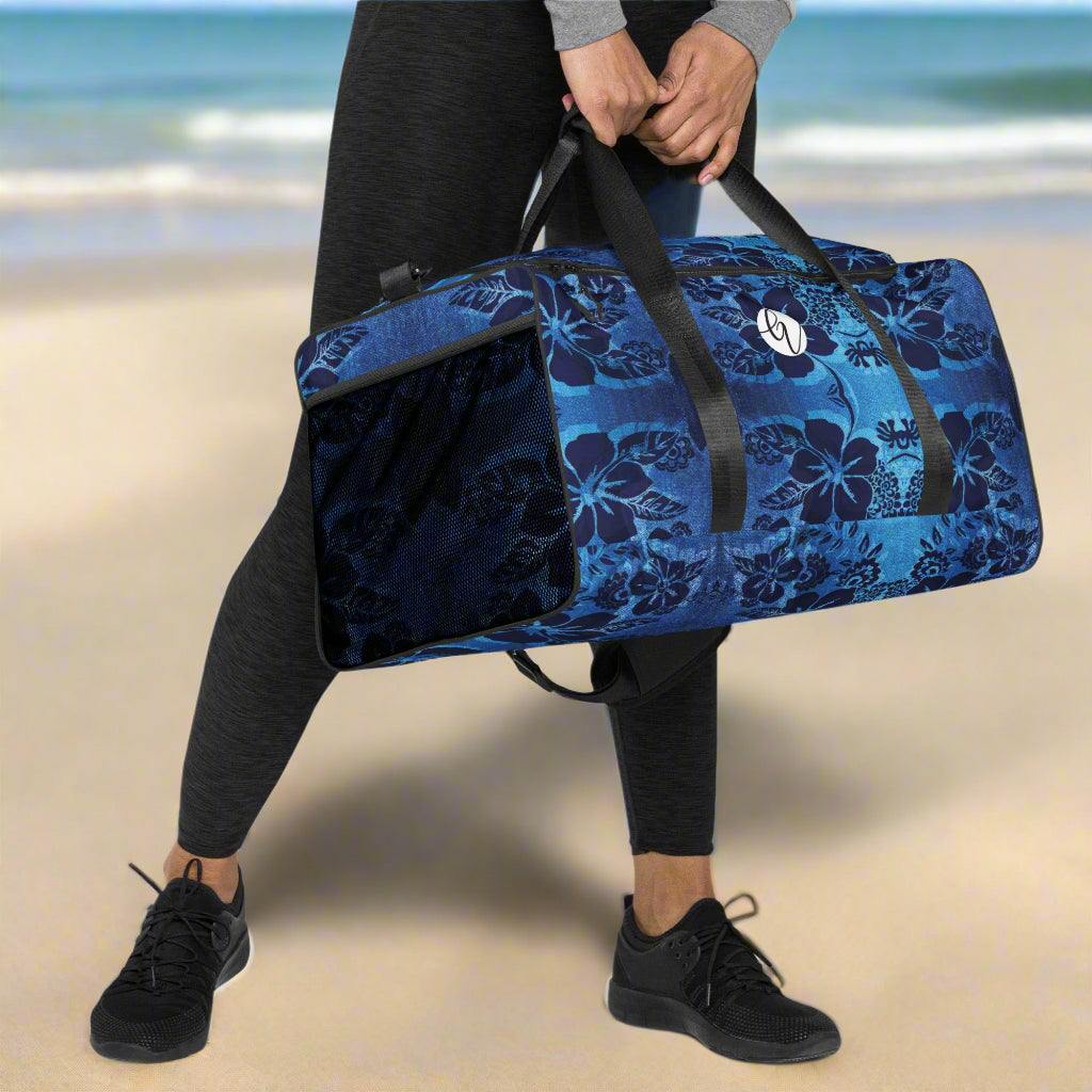 Blue Floral Duffle bag